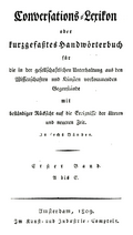 Brockhaus Conversations-Lexikon Bd. 1. Amsterdam 1809