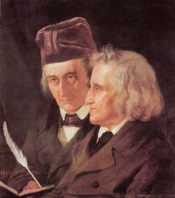 Jakob und Wilhelm Grimm (Gemlde von Elisabeth Jerichau, 1855)