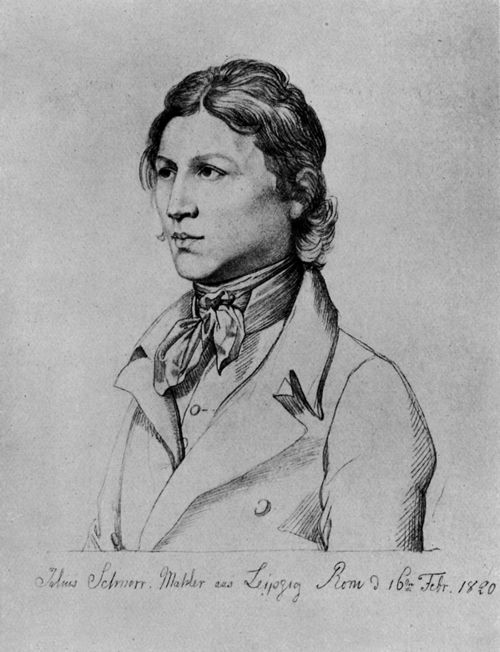 Carl Vogel von Vogelstein, Der Maler Julius Schnorr von Carolsfeld. Bleistiftzeichnung, Rom 16. Februar 1820