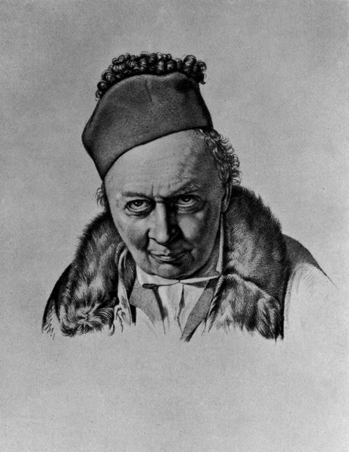 Karl Kchler, Bildnis des Malers Joseph Anton Koch. Kreidezeichnung, wei gehht