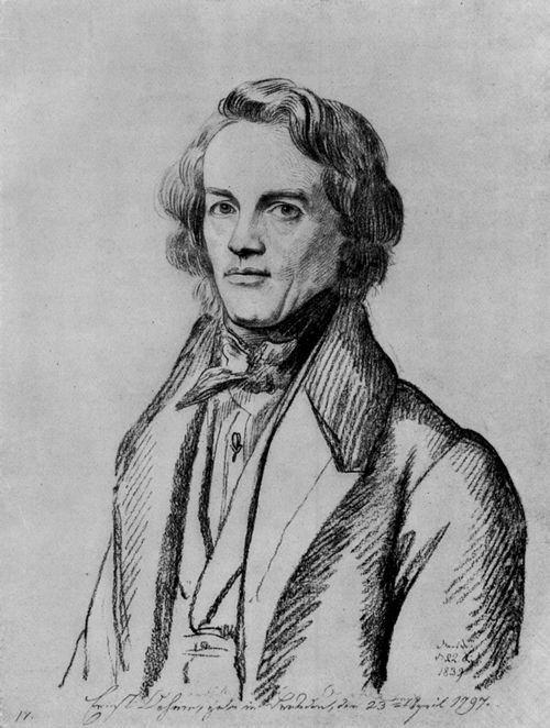 Carl Vogel von Vogelstein, Der Maler Ernst Oehme. Bleistiftzeichnung 22. September 1839