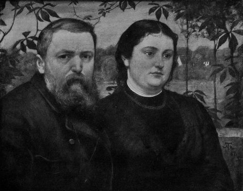 Selbstbildnis mit Frau Cella 1887
