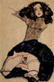 Schiele, Egon: Schwarzhaariges Mdchen mit hochgeschlagenem Rock