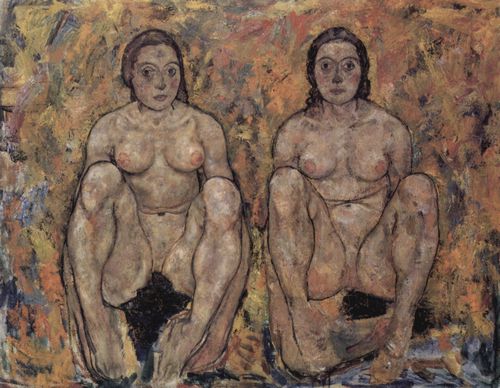 Schiele, Egon: Hockendes Frauenpaar