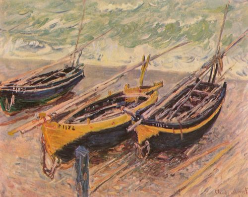 Monet, Claude: Barken von tretat (Drei Fischerboote)