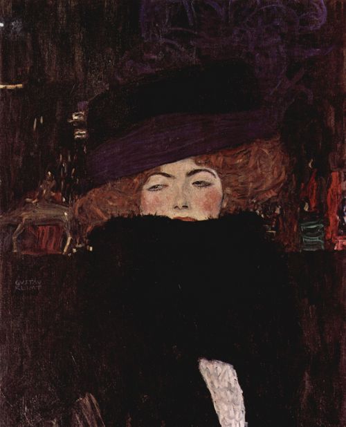 Klimt, Gustav: Dame mit Hut und Federboa