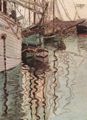 Schiele, Egon: Segelschiffe im wellenbewegtem Wasser (Der Hafen von Triest)
