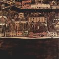 Schiele, Egon: Die kleine Stadt II (Ansicht von Krumau an der Moldau)