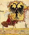 Altdorfer, Albrecht: Triumphzug Kaiser Maximilians, Szene: Reichsbanner und Reichsschwert, Detail