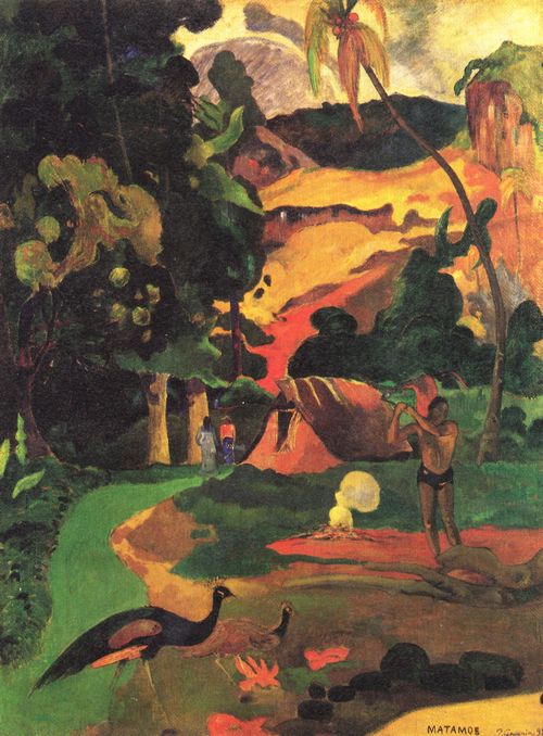 Gauguin, Paul: Landschaft mit Pfauen (Matamoe)