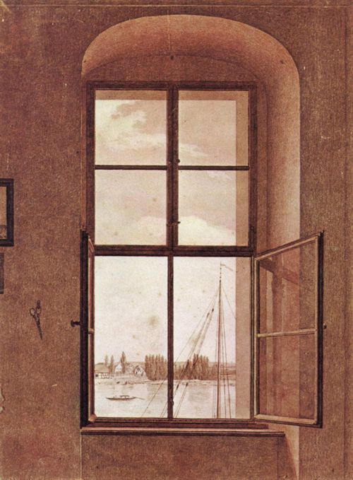 Friedrich, Caspar David: Blick aus dem Atelierfenster, frontal
