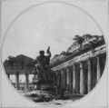 Nicolle, Victor-Jean: Architektonisches Capriccio: Inneres einer Tempelruine mit einer Statue des Jupiter tonans und Figurenstaffage