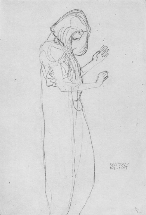 Klimt, Gustav: Weibliche Figur im Profil