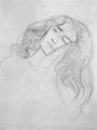Klimt, Gustav: Geneigter weiblicher Kopf mit gelstem Haar