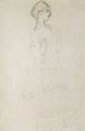 Klimt, Gustav: Im Profil stehende weibliche Figur mit erhobenen Armen