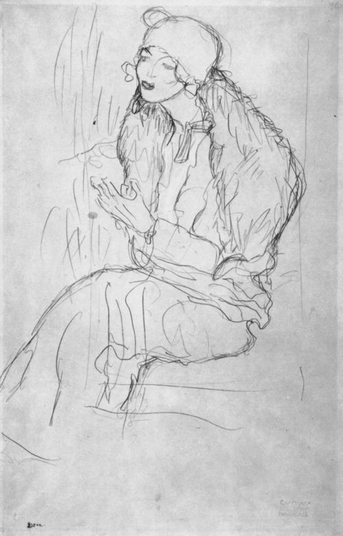 Klimt, Gustav: Portrt einer sitzenden Dame mit Boa