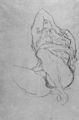 Klimt, Gustav: Sitzender weiblicher Halbakt, das Gesicht mit dem Arm halb verdeckt
