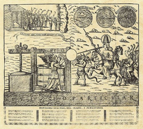 Abadal, Pere: Illustration zum »Buch von den vier letzten Dingen« des Karthusermnchs Dionysius, Zweitens: Gericht und Fegefeuer