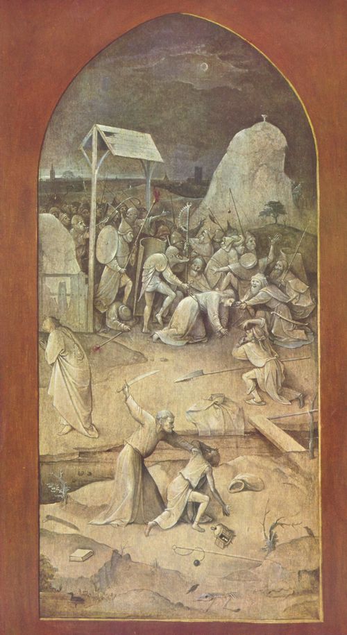 Bosch, Hieronymus: Antoniusaltar, Triptychon, linker Auenflgel: Gefangennahme Christi