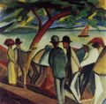 Macke, August: Spaziergnger am See (I)