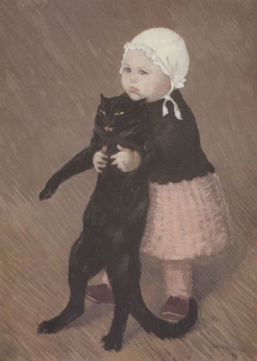 Steinlen, Theophile Alexandre: Kleines Mdchen mit Katze