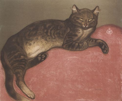 Steinlen, Theophile Alexandre: Ausgestreckte Katze