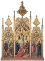 Alunno, Niccol: Die Kreuzigung zwischen den Hl. Venanzius, Petrus, Johannes der Tufer und Porphyrius (Triptychon von Camerino)