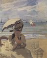 Monet, Claude: Camille Monet am Strand von Trouville