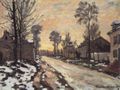 Monet, Claude: Strae nach Louveciennes, Schmelzender Schnee, Sonnenuntergang