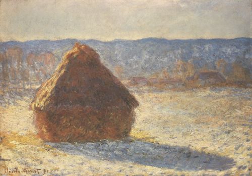 Monet, Claude: Heuschober, Schnee, Morgen