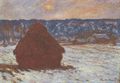 Monet, Claude: Heuschober, Schnee, bedeckter Himmel