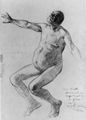 Corinth, Lovis: Studie eines nackten, rckwrts fallenden Mannes