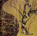 Ogata Korin: Roter und weier Pflaumenbaum; Auchnitt [2]