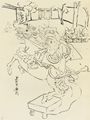 Utagawa Kunisada I.: Schauspielszene mit einem Reiter