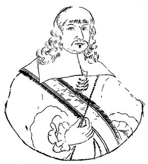 Daniel Czepko von Reigersfeld (Federzeichnung aus der Handschrift R. 3100 der Stadtbibliothek Breslau)