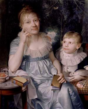 Benedikte Naubert mit ihrem Neffen und Pflegesohn. Gemlde von Daniel Caffe (Naumburg 1806).