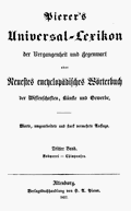 Pierer's Universal-Lexikon, Band 3. Altenburg 1857